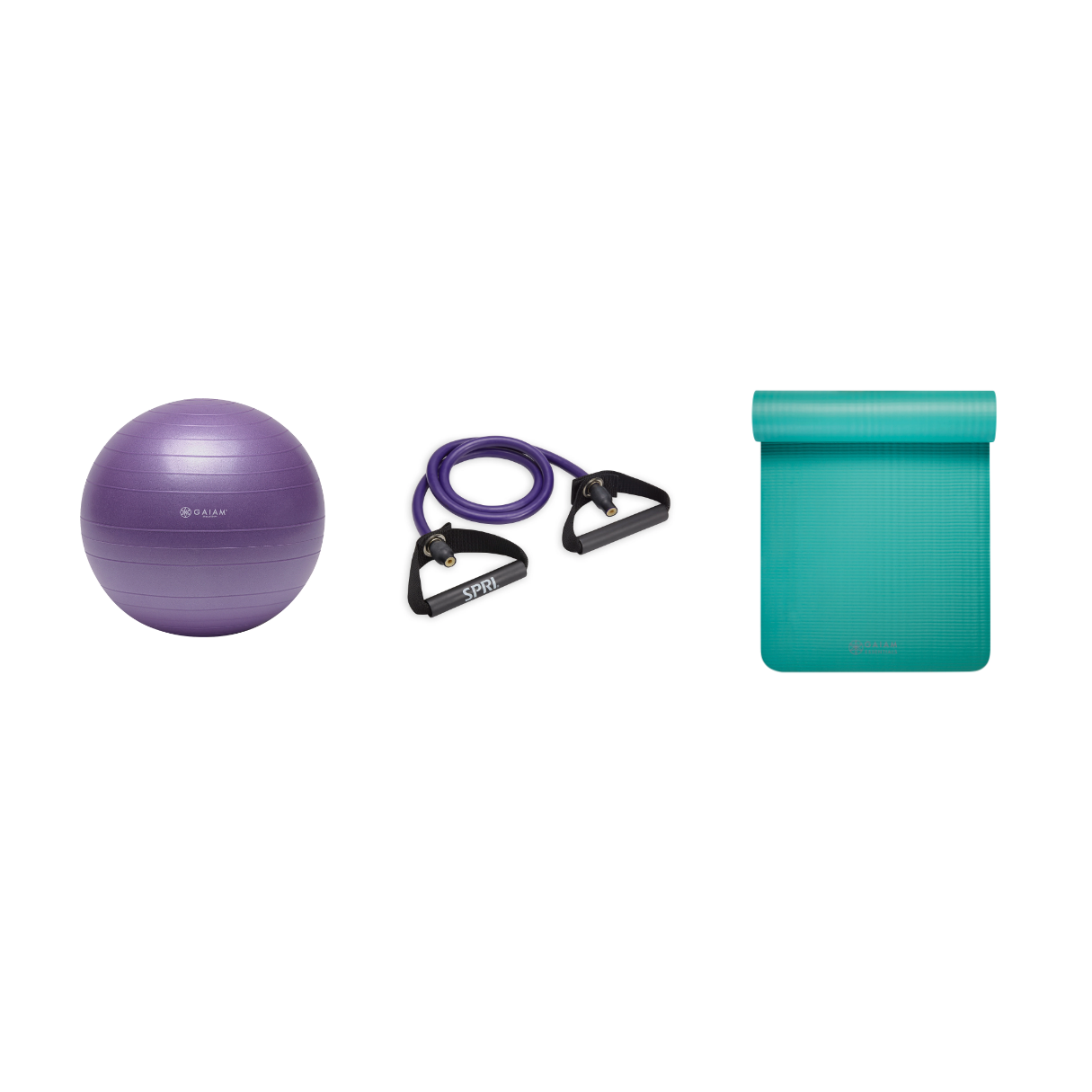 Fitness Bundle - Balance Ball (55cm), Xertube (Ultra Heavy), Fitness Mat (Teal)